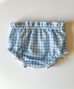 Cubrepañal Vichy Celeste