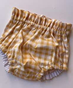 Cubrepañal vichy mostaza 3-6m