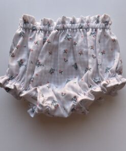 Cubrepañal vichy flores talla 3-6 meses