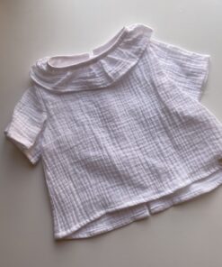 Blusa bambula blanca manga corta