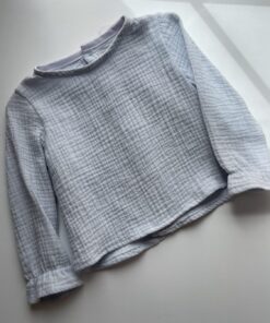 Blusa bambula azul talla 12-18 meses