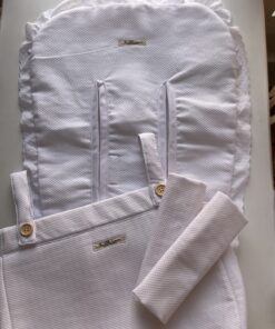 Pack colchoneta tira bordada, bolso y cubrearneses
