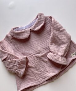 Blusa bambula rosa empolvado