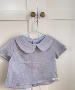 Blusa bambula azul ártico